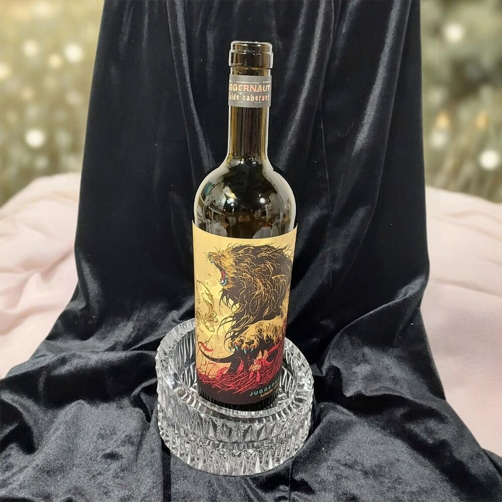 Oneida German Crystal Wine Bottle Decanter Coaster High Low Elegant Barware 1960 - Picture 10 of 11